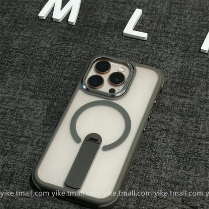 Suitable for iPhone 17 16 15 14 13 12 Pro Max Air Plus SE Phone Case Matte Magnetic Case Apple 15 Stand One-word Bracket Phone Protective Cover