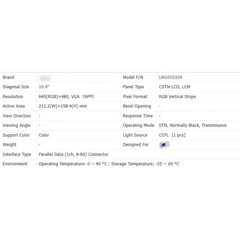 LM10V332R Brand New Original 10.4 Inch LCD Screen