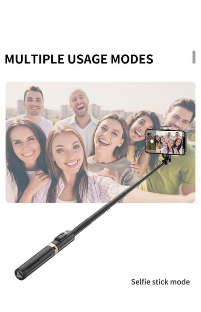 HANENO Portable Selfie Stick Tripod with Remote Bluetooth, Telescopic Design for iPhone, Upgraded Tripod for Travel and Recording Vlogging Kit Camera Stabilizer Electronic Gadgets Aluminum Android Cellphone Smartphone Tk Q12 Black