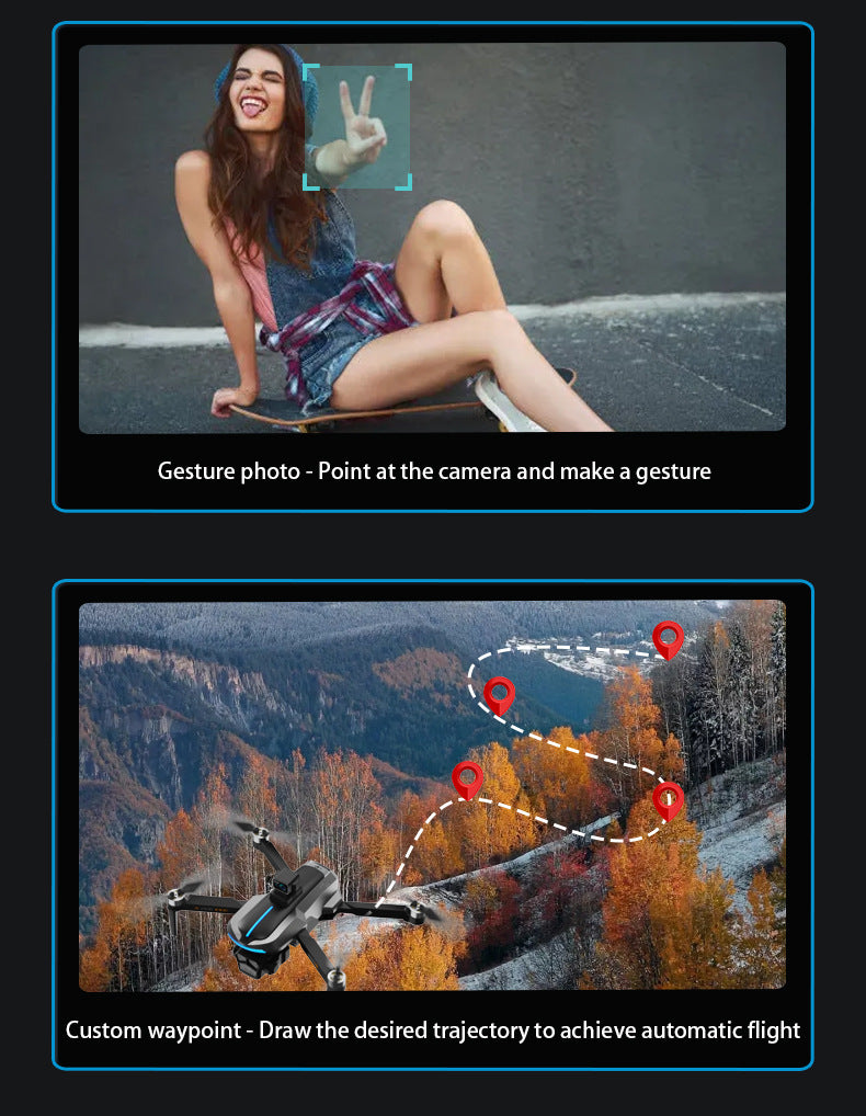 AE8EVO Screen-controlled Brushless Drone HD Aerial Photography GPS Return Folding Intelligent Obstacle Avoidance Screen Display Remote Control Airplane