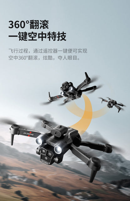 Cross-Border K9MAX Drone Aerial Photography Three Lens Four Axis Aircraft Optical Flow Obstacle Avoidance Remote Control Aircraft Toy drone
