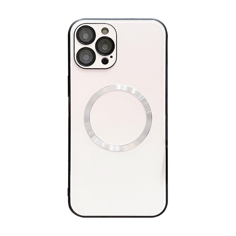 For iPhone 16 15 14 13 12 Pro Max Magnetic Gradient Case with Full Camera Lens Protector [Compatible with MagSafe] Scratch Resistant Gradient Glass Back Cover