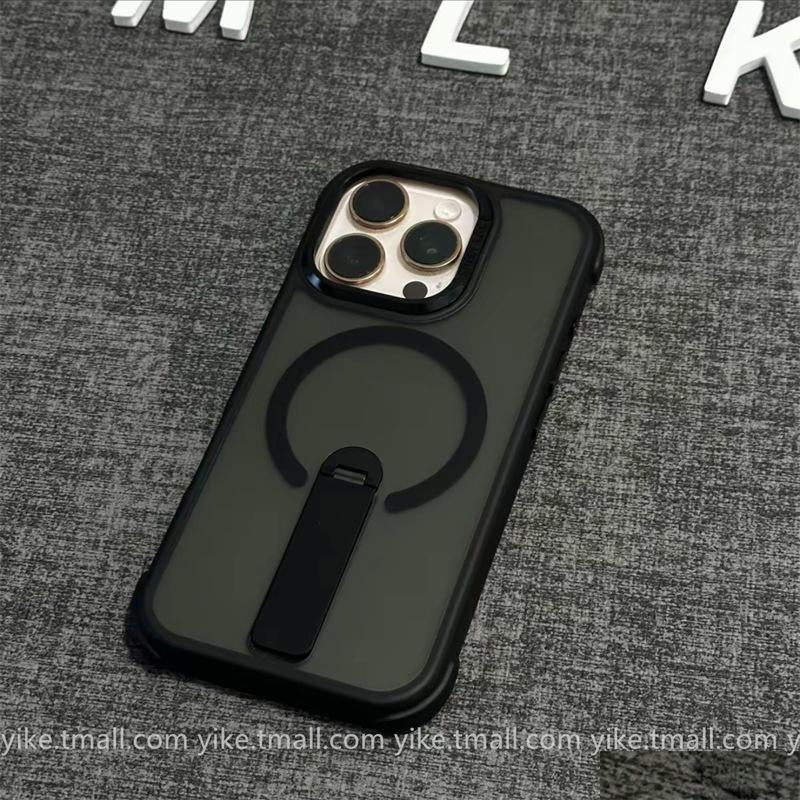 Suitable for iPhone 17 16 15 14 13 12 Pro Max Air Plus SE Phone Case Matte Magnetic Case Apple 15 Stand One-word Bracket Phone Protective Cover