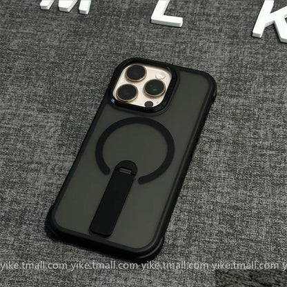 Suitable for iPhone 17 16 15 14 13 12 Pro Max Air Plus SE Phone Case Matte Magnetic Case Apple 15 Stand One-word Bracket Phone Protective Cover