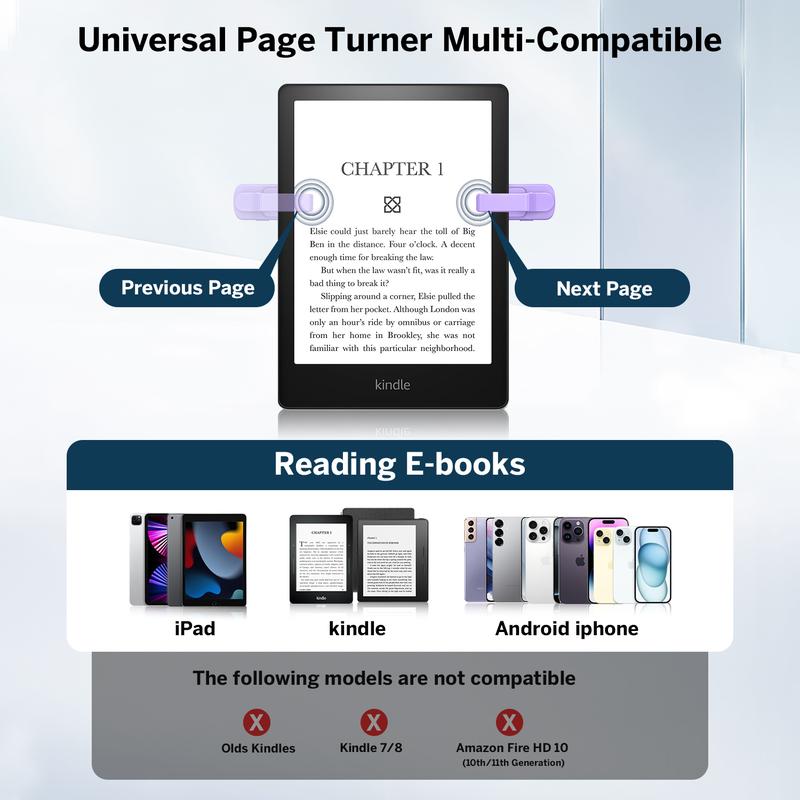 DATAFY Page Turner Ring for Kindle, Hands-Free Remote Control with Storage Bag, Camera Shutter & Video Recording, eReaders Clicker for Kindle iPad iPhone Tablets,TikTokShopBlackFriday