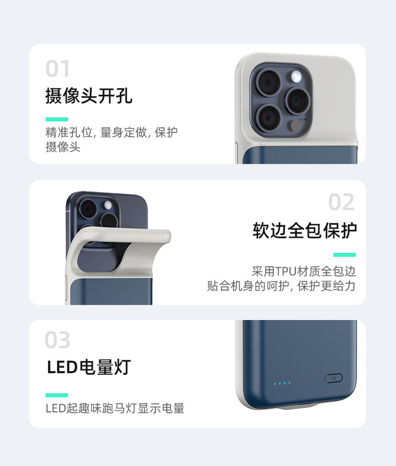 Suitable for Apple15ProMax Back splint11Battery12Power bank XS Shell13mini Portable14plus Power Supply XR