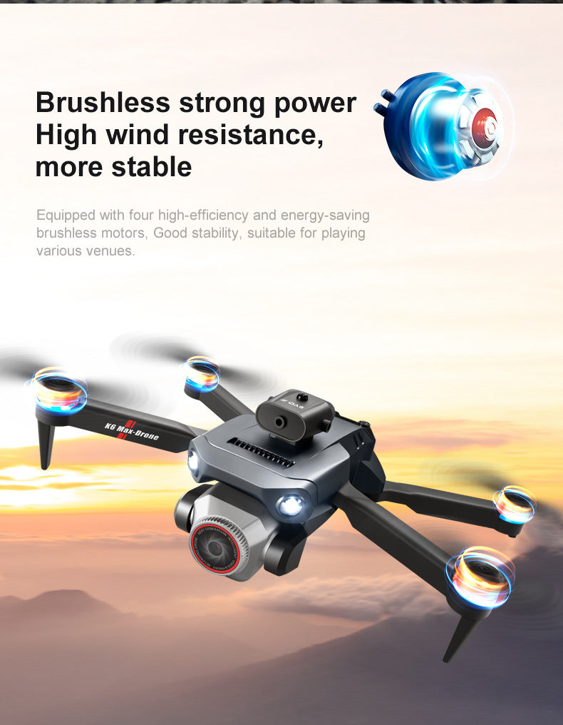 Cross-Border K6 MAX Drone with screen control, optical flow positioning, quadcopter with brushless motor, remote control airplane toy