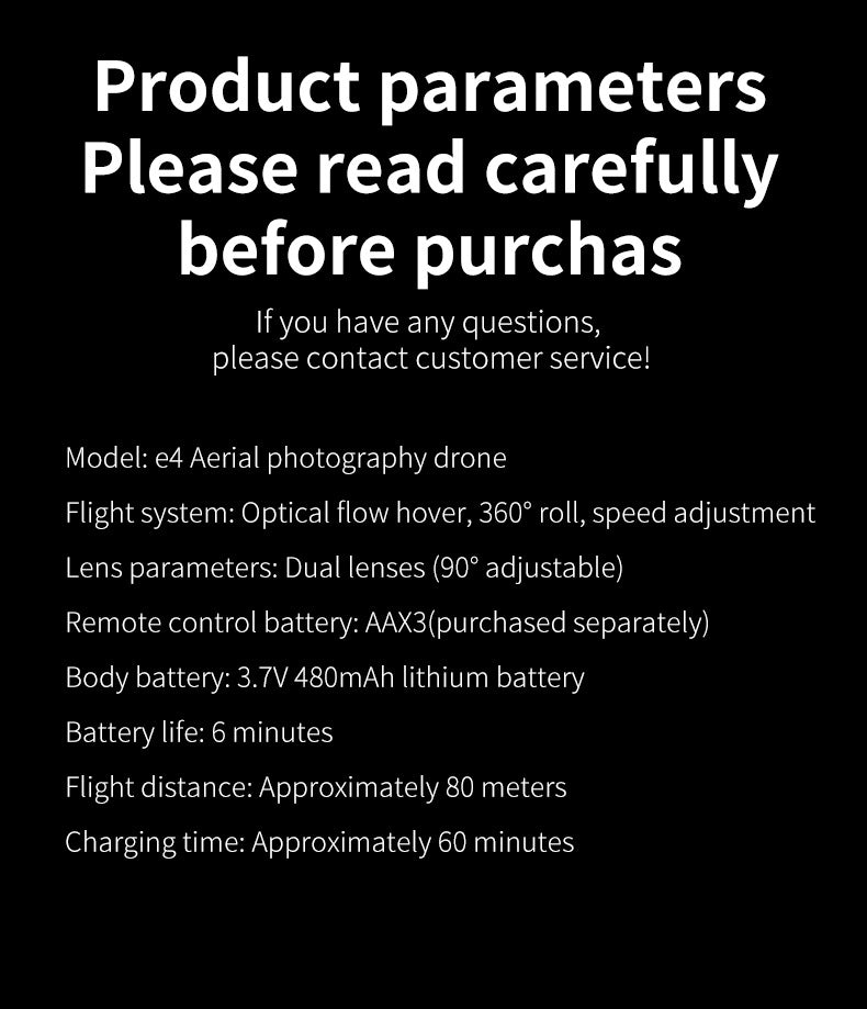 Cross-border Drone E4Foldable HD Aerial Photography Quadcopter VR Glasses Image Transmission Remote Control Airplane drone