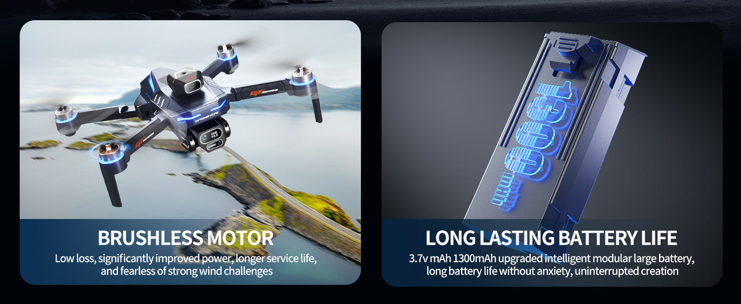 Cross-border Drone GT8Three-Camera Aerial Photography Four-Axis Flight Power Display Over-Distance Reminder Remote Control Toy Airplane