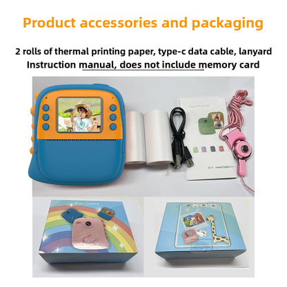 Polaroid Cross-Border HD Photo and Video Children's Camera with Silicone Case Student Children's Print Camera Photo Paper