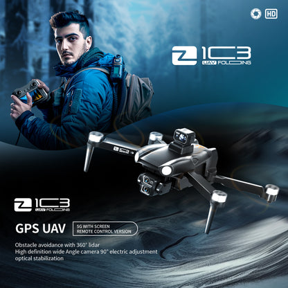 Cross-Border Z103Drone Remote Control Belt4.51-inch Screen Brushless Motor HD Aerial Photography GPS Positioning Remote Control Drone