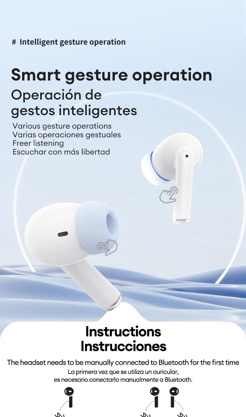 HYUNDAI Friend Pro Noise Reduction Headphones with Full Color Touch Charging Case, Robust Bass Stereo Audio Headset, IPX5 Waterproof & Anti-lost Search Function Earbuds