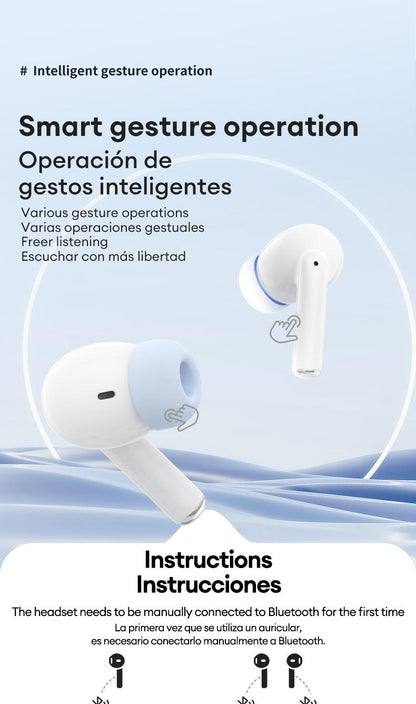 HYUNDAI Friend Pro Noise Reduction Headphones with Full Color Touch Charging Case, Robust Bass Stereo Audio Headset, IPX5 Waterproof & Anti-lost Search Function Earbuds