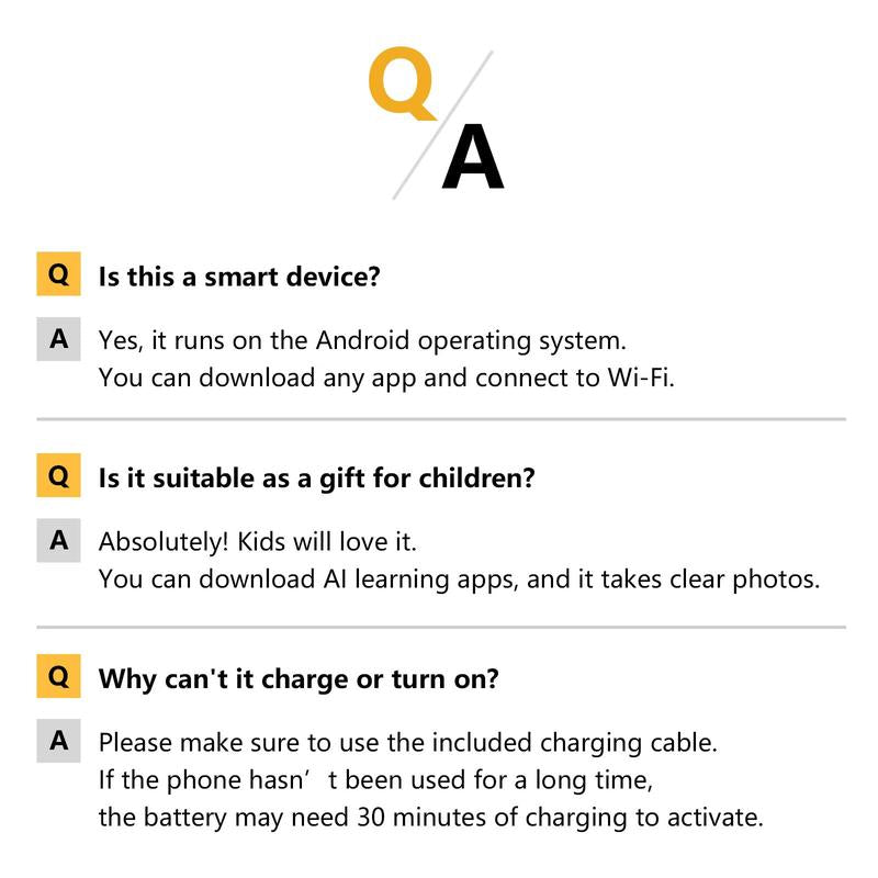 Soyes 3.0" Mini Smartphone with HD Touchscreen Dual Cameras 3MP+5MP GPS Android Lightweight Portable Kids Learning Tool Toy Cellphone Gift - Casing (notes to use 5V/1A adapters only)