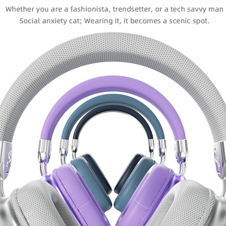 YANUQIA Wireless Headphones, Over-ear Headphones, Hi-Fi Stereo , Suitable for Travel, Work, Sports and Games, Built-in Microphone, Large Battery For Long-Lasting, Suitable For IPhone, Laptop, IOS/Android Bluetooth Headphones