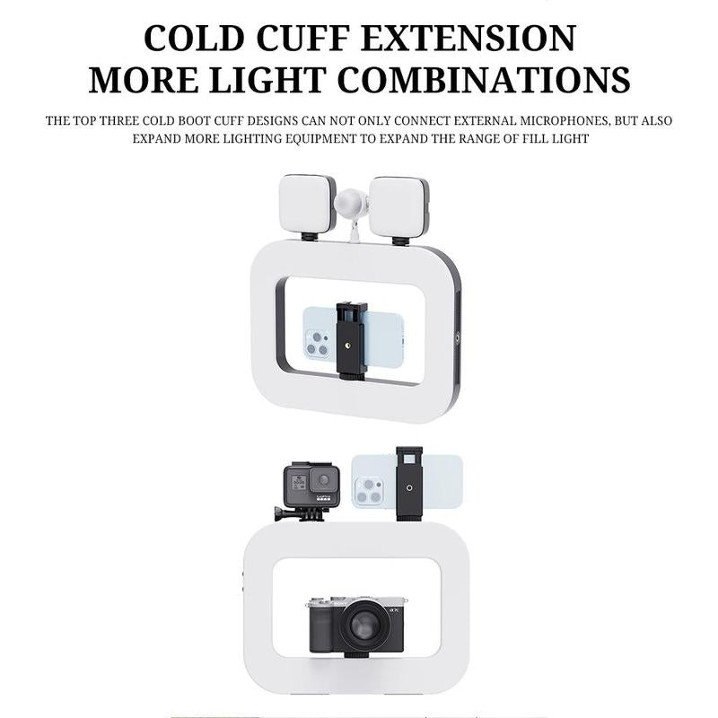 USB Rechargeable Selfie Portable Ring LED Ring Light, 8000mAh Long Battery Life Clip-on Selfie Fill Light, Portable Selfie Light for Bedroom, Living Room, Office, Mobile Power Supply for Charging Other Devices