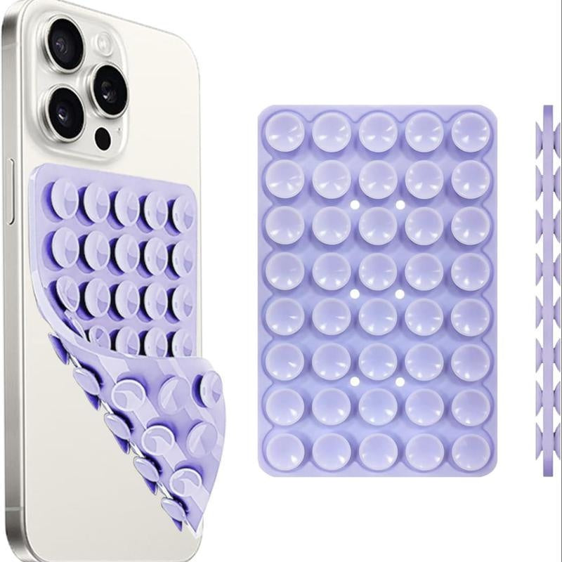 Silicone Suction Cup Phone Case Mount, 1 Count Double Sided Phone Holder Mount, Hands-Free Strong Grip Holder for Selfies and Videos, Phone Accessories