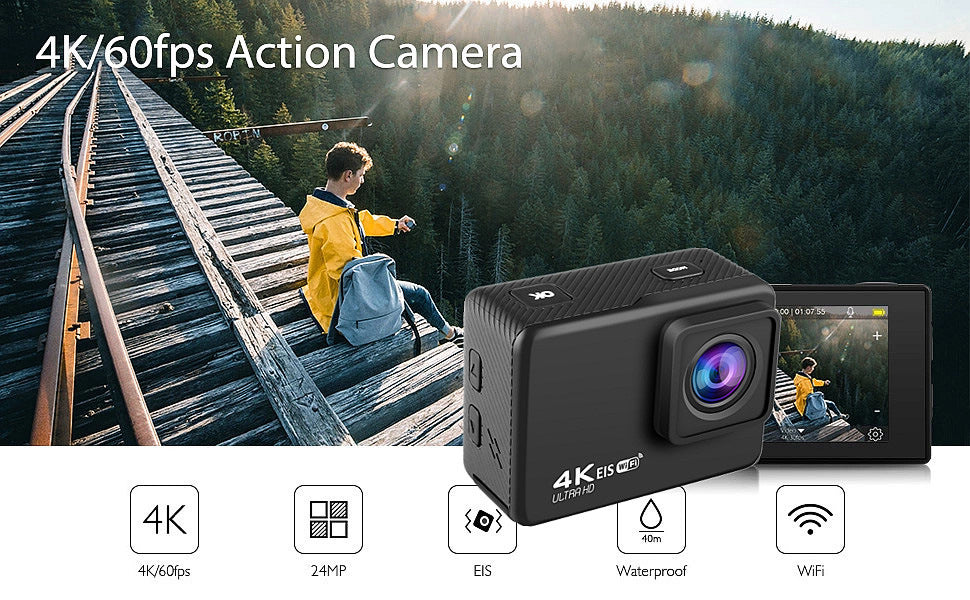 Cross-Border4k Action camera waterproof and anti-shake HD wifi Remote Control Outdoor Shooting Cycling Sports Camera Factory
