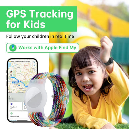 Cross-Border Find My Global Positioning Tracker Suitable for Children Woven Pattern Bracelet Strap(Only iOS）
