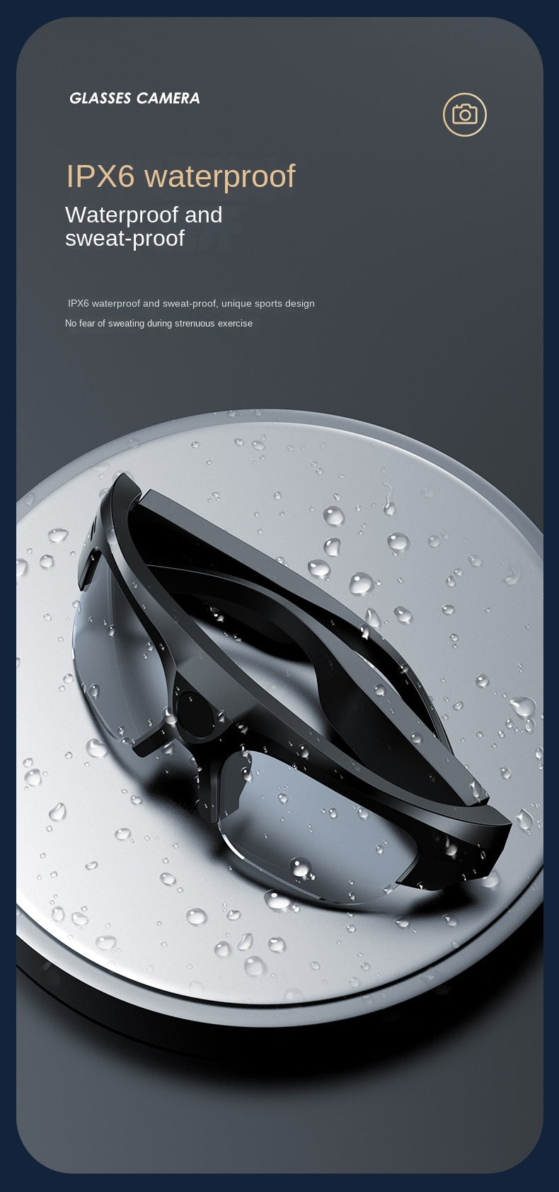 New Anti-Blue Light Audio Wireless DV Sports Camera Running Cycling Music Listening Smart Bluetooth Glasses Headphones