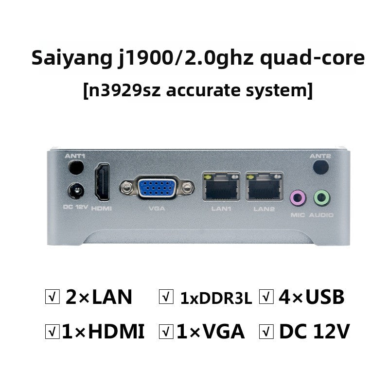 Industrial Control N39 Mini-Host Dual Gigabit Network Port Industrial Control Machine Small Host Quad-Core J1900 Thin Client