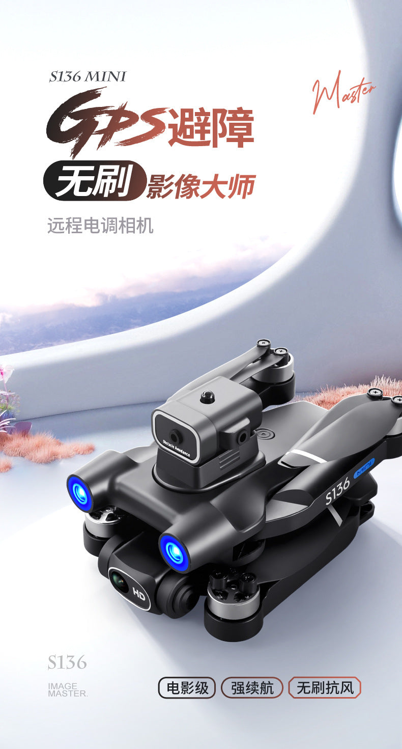 Cross-Border S136Uav GPS Positioning Brushless Motor HD Dual Camera Aerial Photography Obstacle Avoidance Remote Control Aircraft Drone
