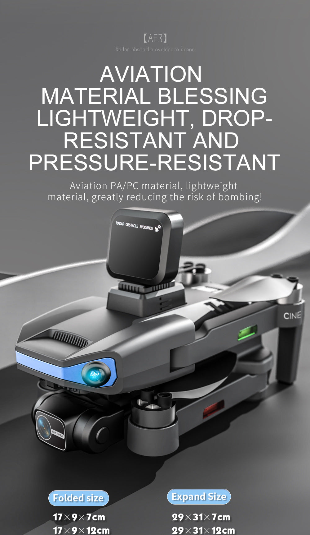 Cross-Border AE3Long Endurance Brushless Drone GPS Three-axis gimbal obstacle avoidance drone HD aerial photography remote control aircraft