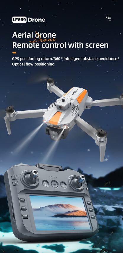 Cross-Border LF669Drone remote control with screen brushless motor HD aerial photography GPS Intelligent Positioning Remote Control Drone