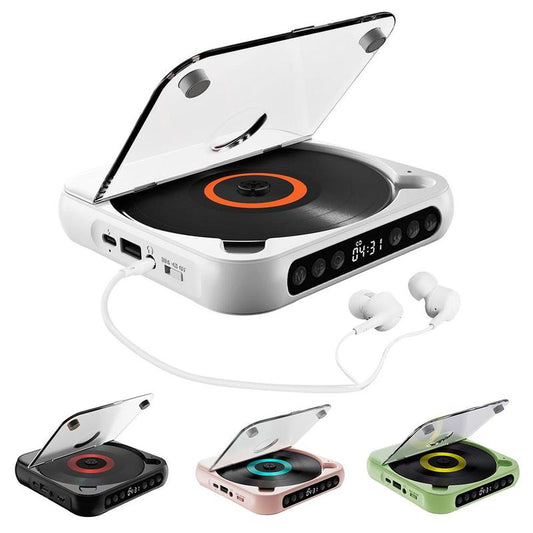 MEGICOT Portable Bluetooth-compatible CD-Player, Multifunction Rechargeable CD-Player with LED Display, Portable Speakers for Home, Outdoor & Car, CD Music Player, CD DVD Player, Portable Media Player