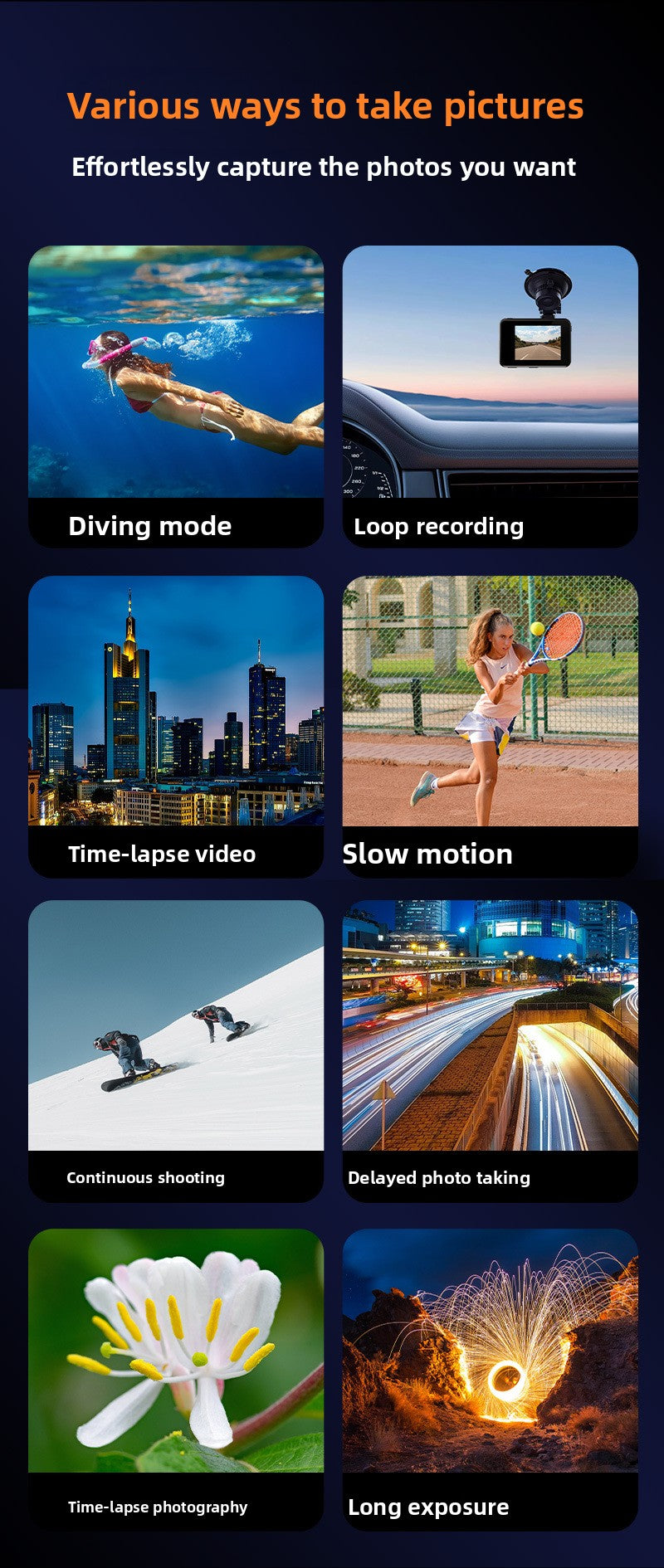 6K Sports Camera Anti-Shake Bare Camera Waterproof Outdoor Cycling Shooting Diving Fishing Sports Camera Cross-Border New Model