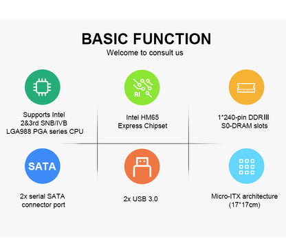 HM65Supports second and third generations LGA988CPU Computer motherboard all-in-one memory gaming laptop integrated graphics
