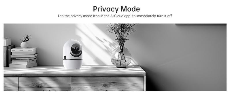 2MP Smart WiFi Pan-Tilt Security Camera with Human Detection, 2-Way Audio, IR Night Vision, IP64, Cloud/TF Storage, White