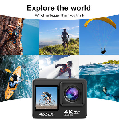 Cross-border action camera anti-shake touch dual screen wifi Outdoor shooting ski riding head-mounted camera factory
