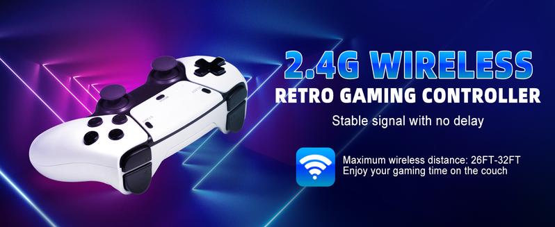 M15 Wireless Retro Game Stick with Built-in 23 Emulators, HD Output System, 2.4G Wireless Controllers & 64GB TF Card for Gamers of All Ages Springtok