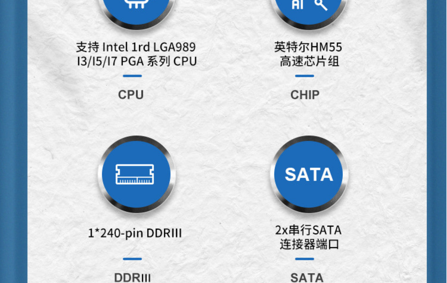 Exclusive for cross-border HM55All-in-One Motherboard 989 i3 i5 i7Factory Bulk Discount for High Volume Orders cpu