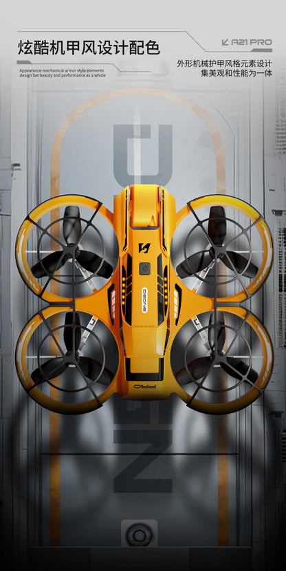Cross-Border A21Drone Brushless Motor Mecha Style Aircraft Optical Flow Positioning Aerial Photography Full Protection Remote Control Airplane