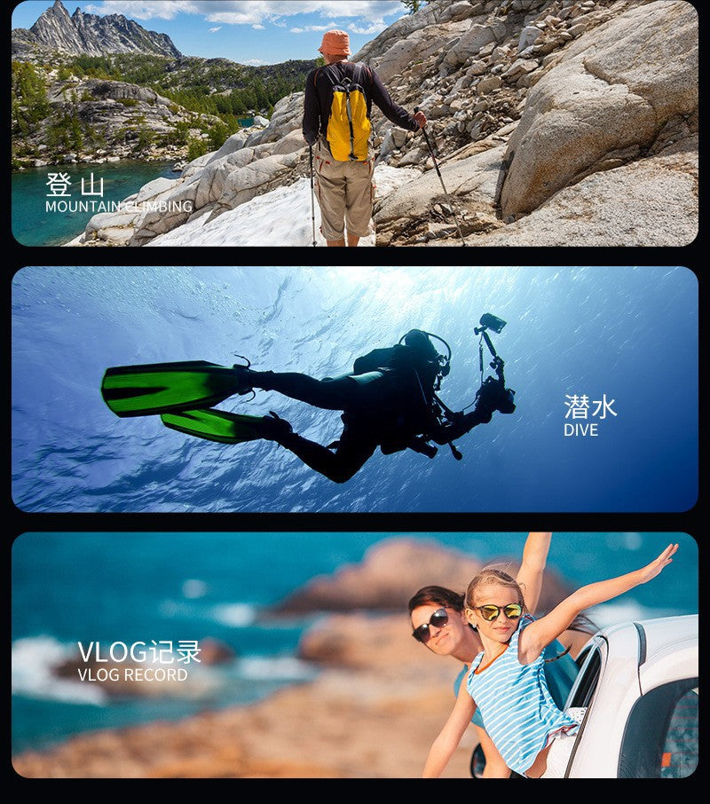 Cross-border new arrival6k Sports Camera Waterproof and Anti-Shake HD Recorder Customized diving fishing sports camera