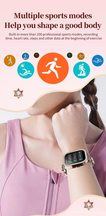 2025 Fashion Smart Watches for Women, Touch Screen Watch, Answer/Make Calls/100+ Sports Modes/Message Reminder, DIY Watch Dials, Wearable Devices, Smart Watches for iPhone/Andriod, Gift for Wife, Girl Friend