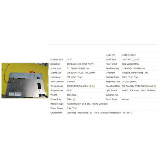 Lq104s1dg2c new original 10.4 inch LCD screen