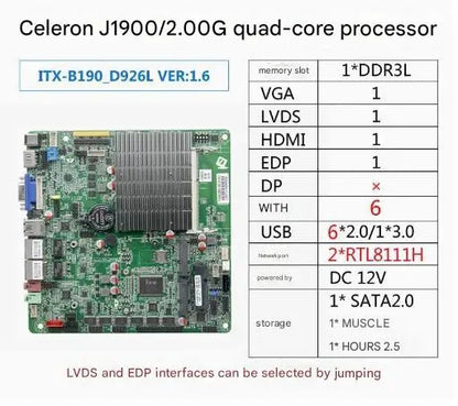 J1900 J1800 Motherboard Mini-ITX SBC IPC Mainboard industrial Fanless Board Mini ITX with ATOM DC-12V COM LAN LVDS VGA EDP LPT